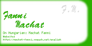 fanni machat business card